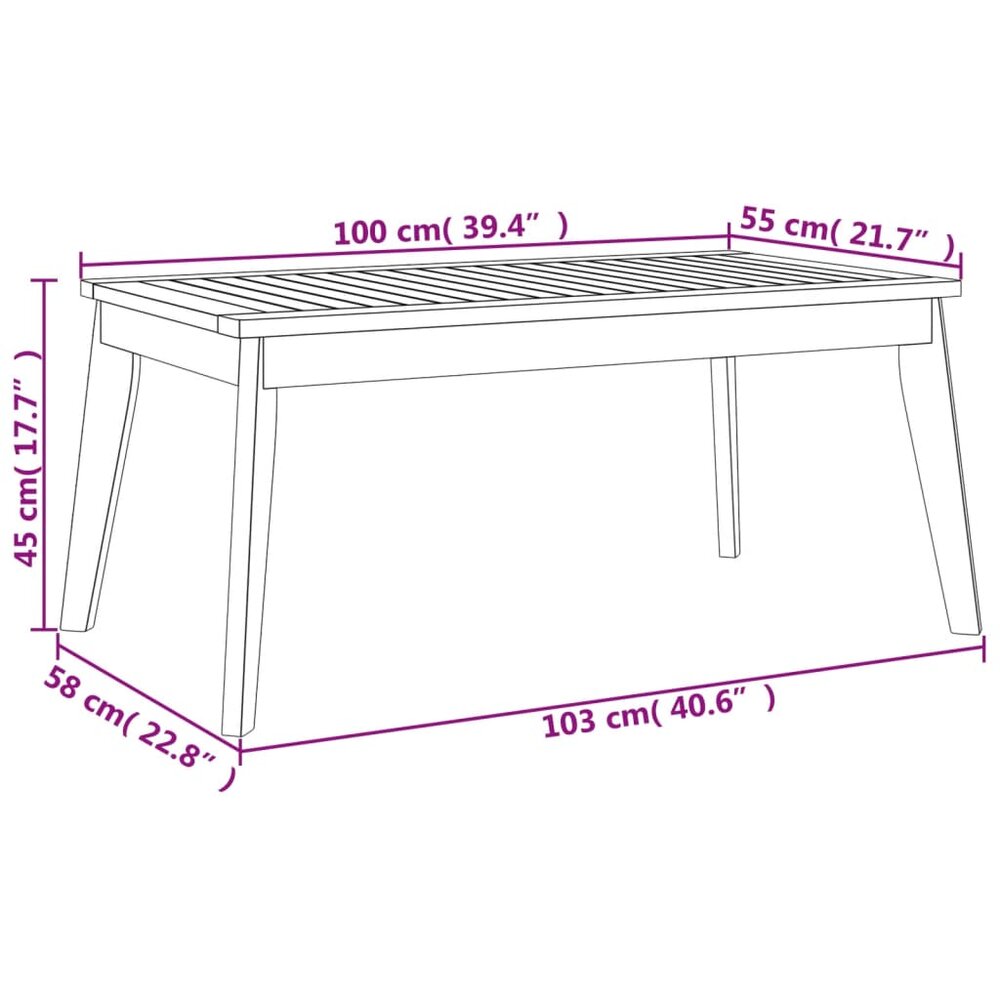 Loungeset Maribel met kussens massief acaciahout - bank met tafel