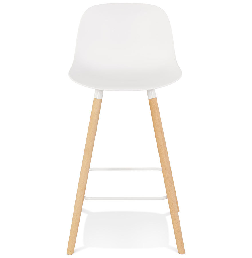 Counter chair Arbutus wit kunststof met houten poten