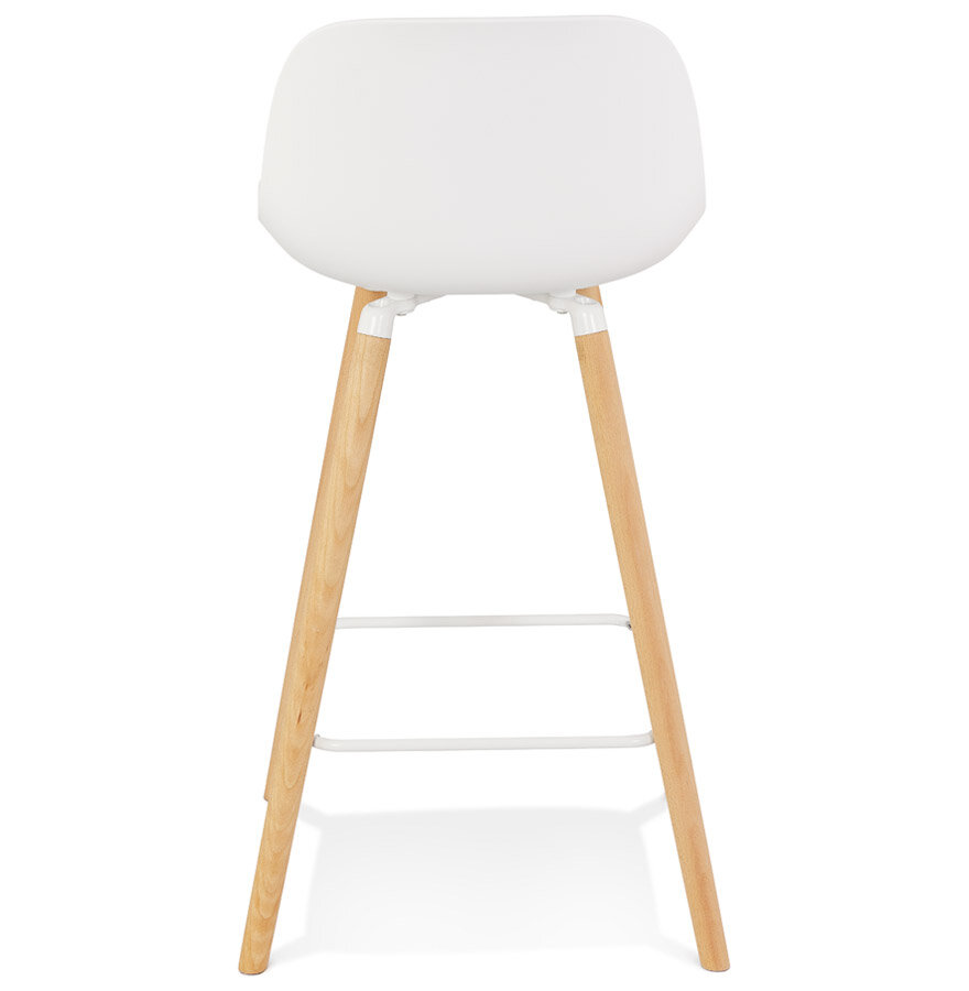 Counter chair Arbutus wit kunststof met houten poten