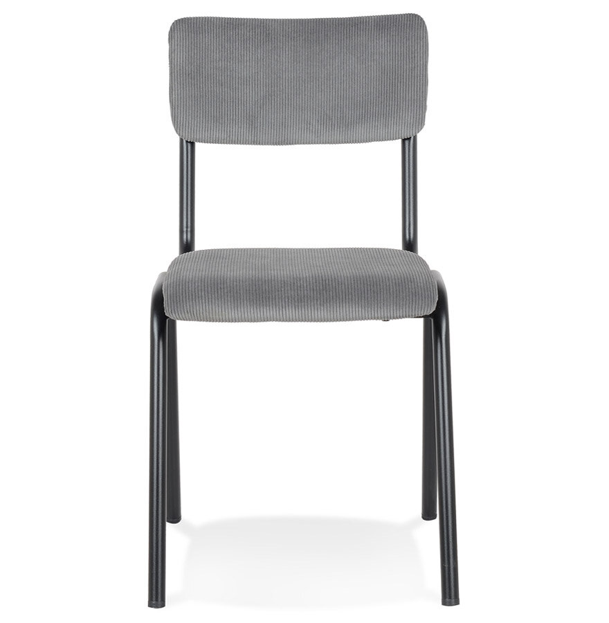 Eetkamerstoel Godis design ribstof grijs