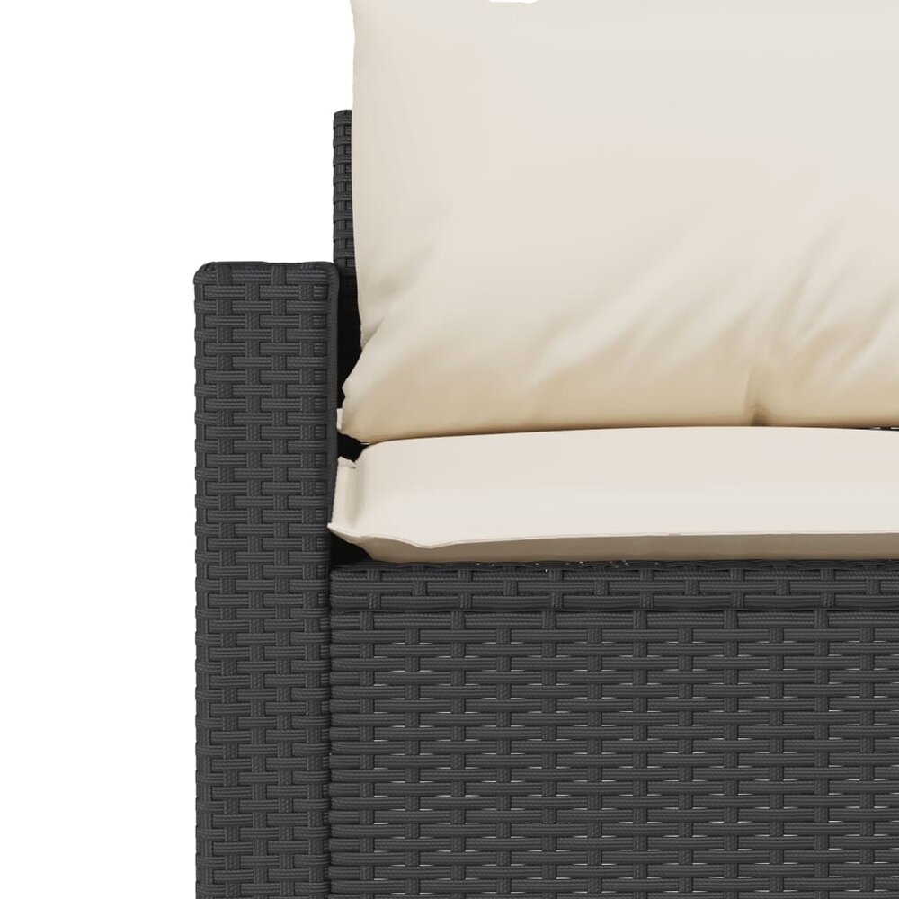 Loungeset Manuka met kussens poly rattan zwart