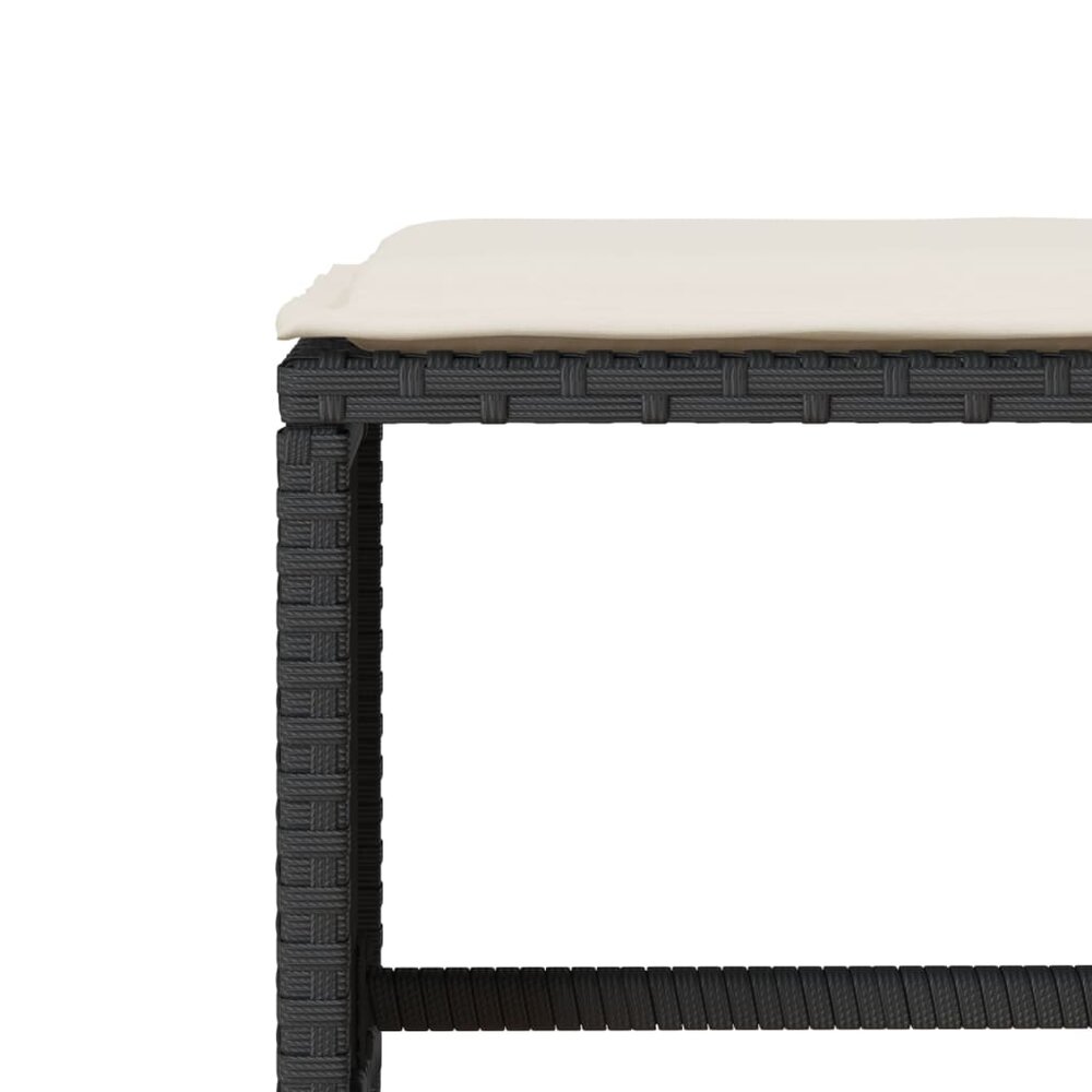Loungeset Manuka met kussens poly rattan zwart