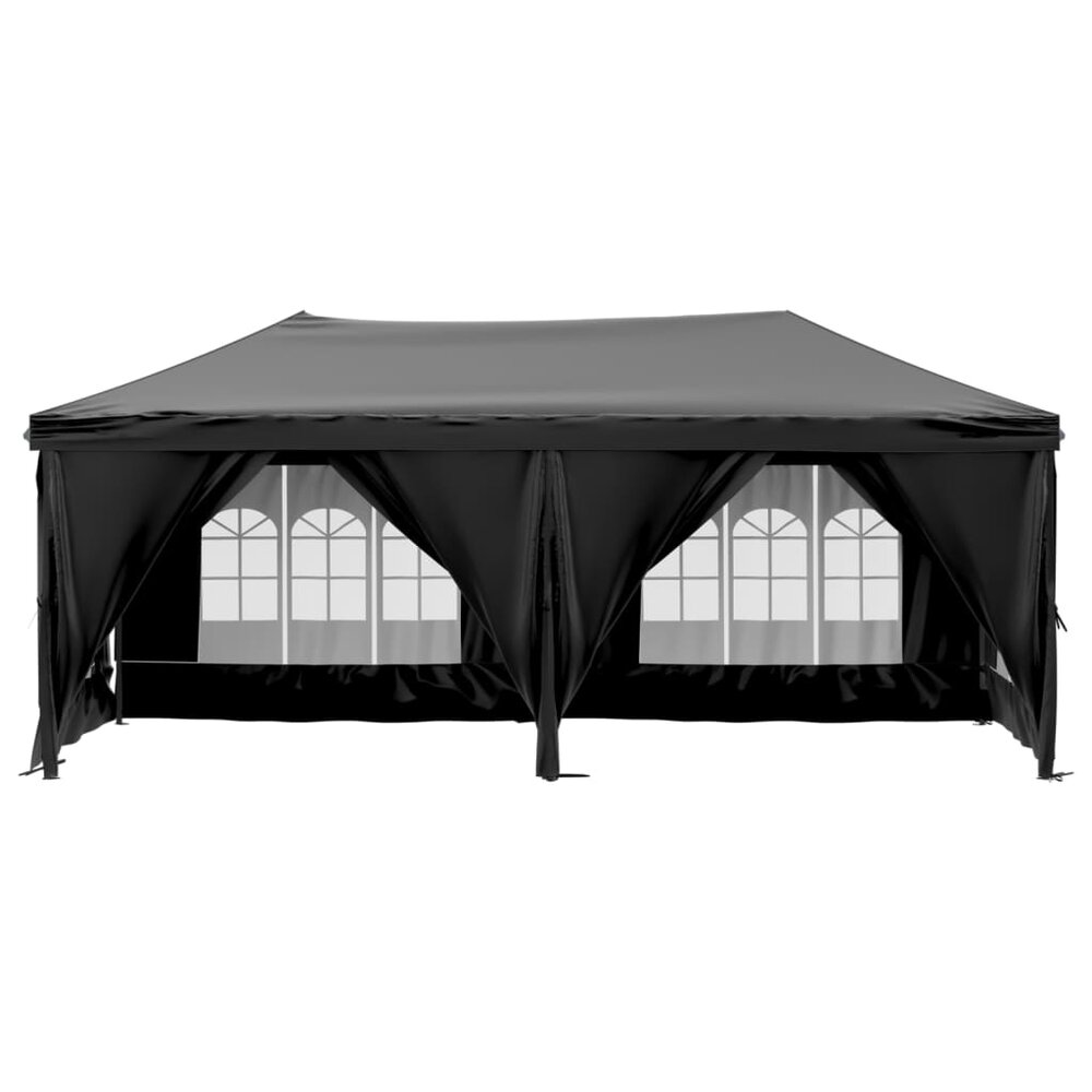 Partytent Morten inklapbaar met zijwanden 3x6 m zwart