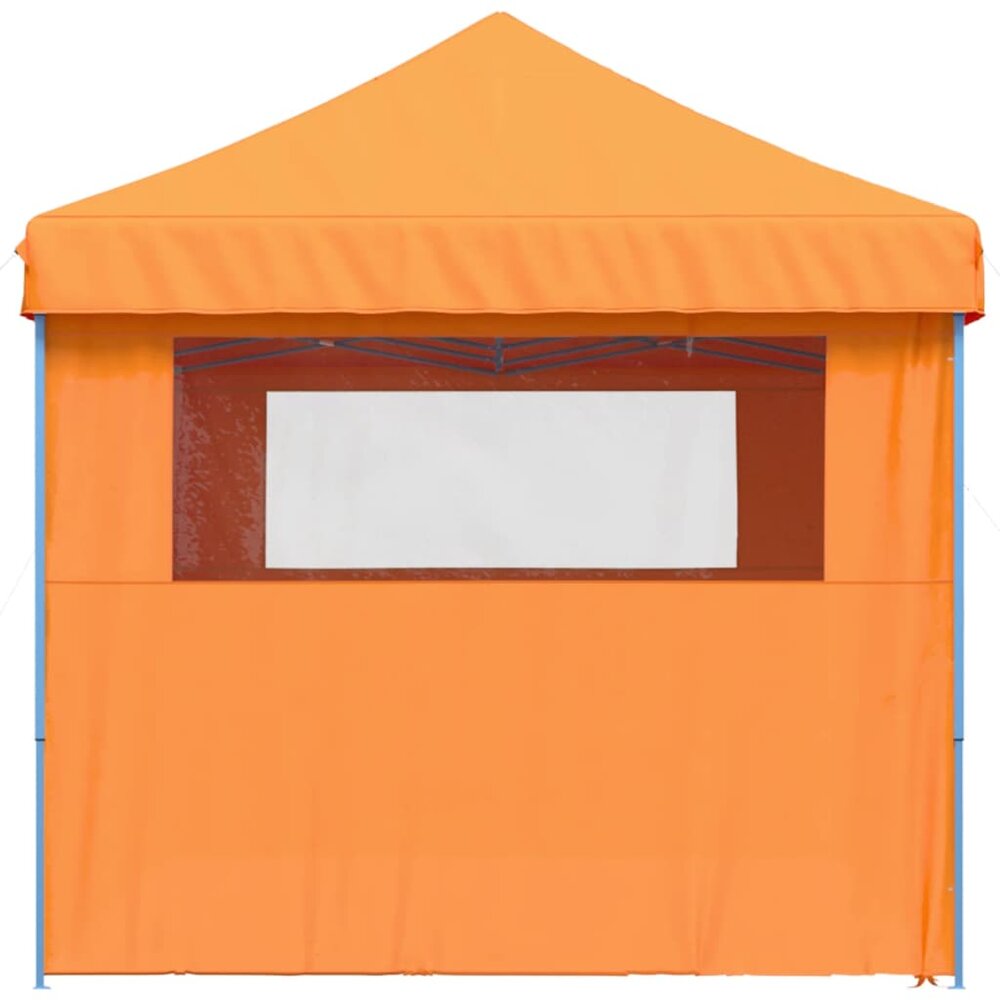 Partytent Oerrock inklapbaar pop-up met 4 zijwanden oranje