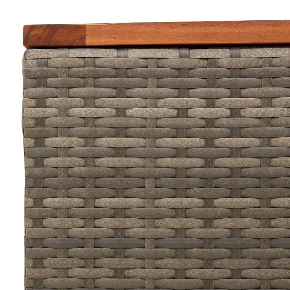 Tuintafel Ank 55x55x37 cm poly rattan en acaciahout grijs