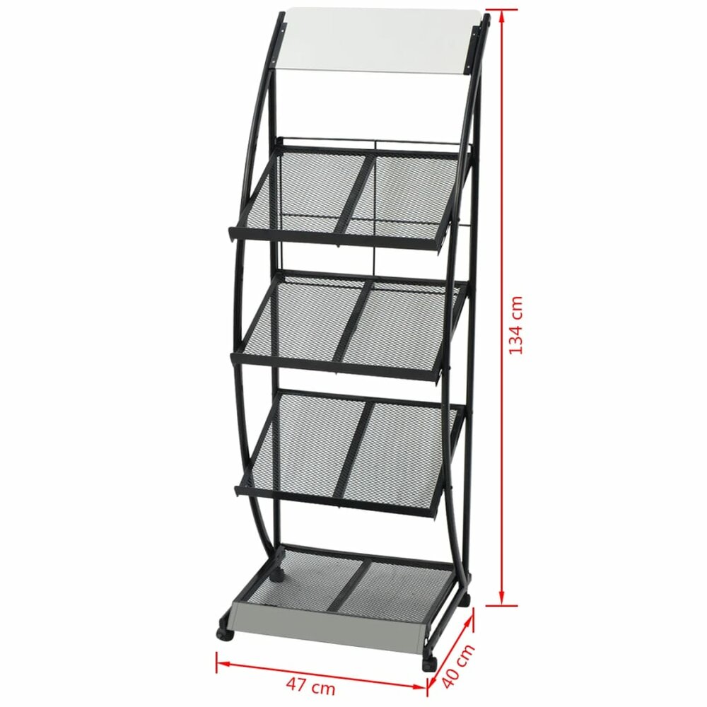 Folderhouder Prestige zwart en wit 47x40x134 cm A4 - Brochurehouder
