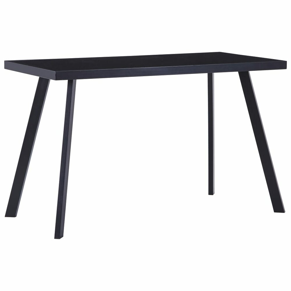 Smalle Eettafel Marvin 120x60x75 cm gehard glas zwart