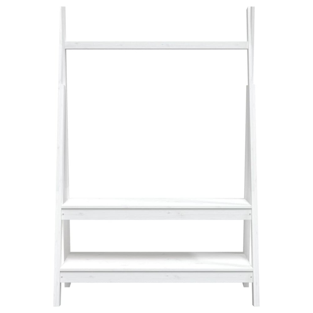 Kledingrek 100x45,5x150 cm massief grenenhout wit
