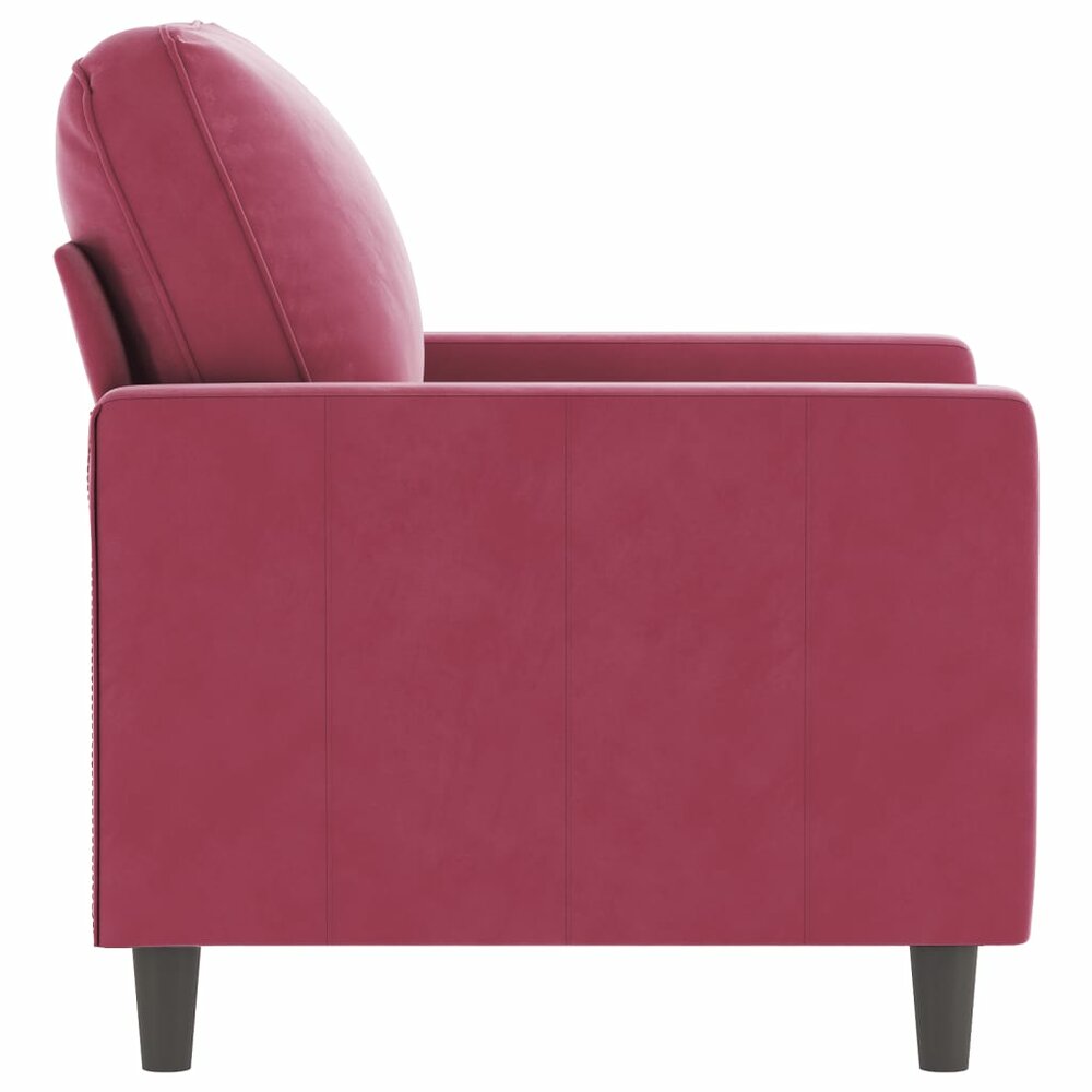 Fauteuil Daphne fluweel wijnrood