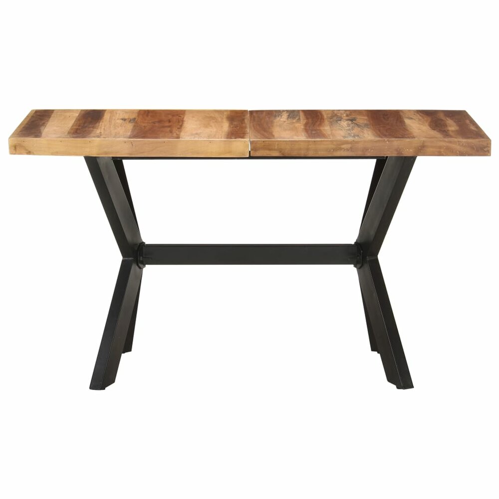 Smalle eettafel Jantien 140x70x75 cm massief hout bruin