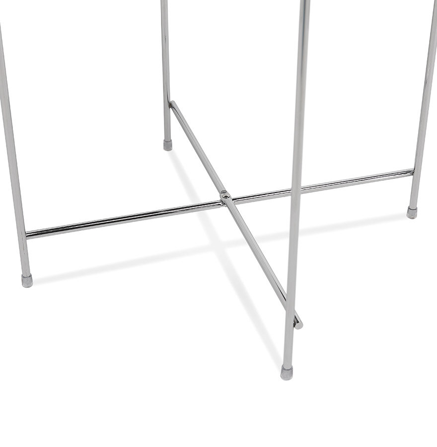 Bijzettafel Espejo rond 40cm chroom met spiegelglas