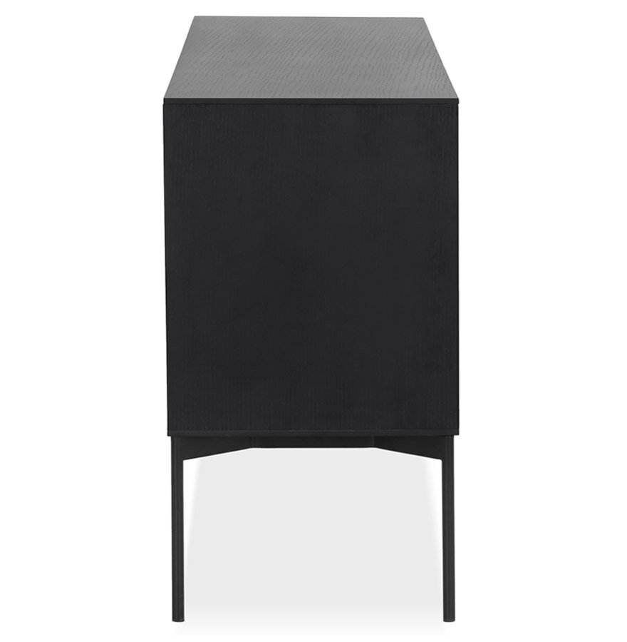 Dressoir Ordito 160x42cm zwart met deuren en lades