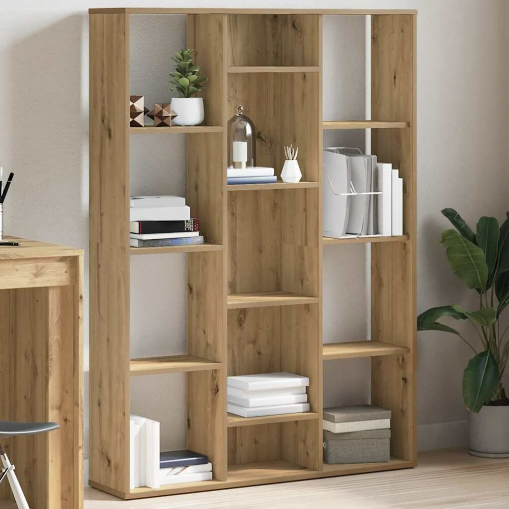 Kamerscherm/boekenkast 100x24x140 cm hout eikenkleurig