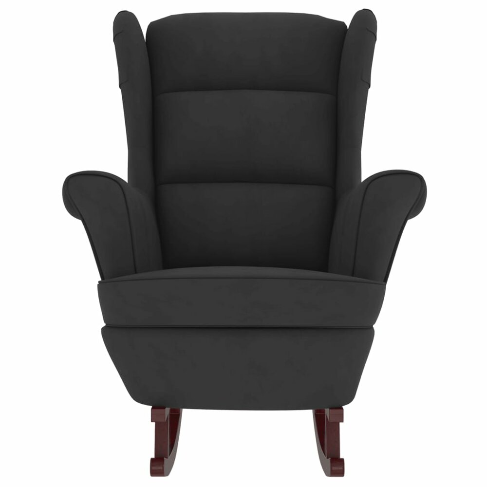 Fauteuil Schommelstoel Francis stof velvet zwart