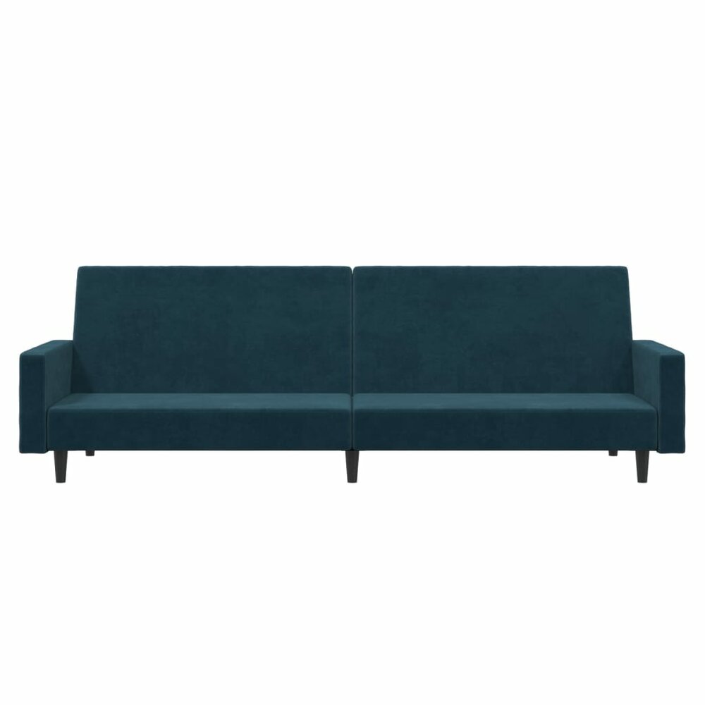 Slaapbank Oreon 2-zits velvet blauw