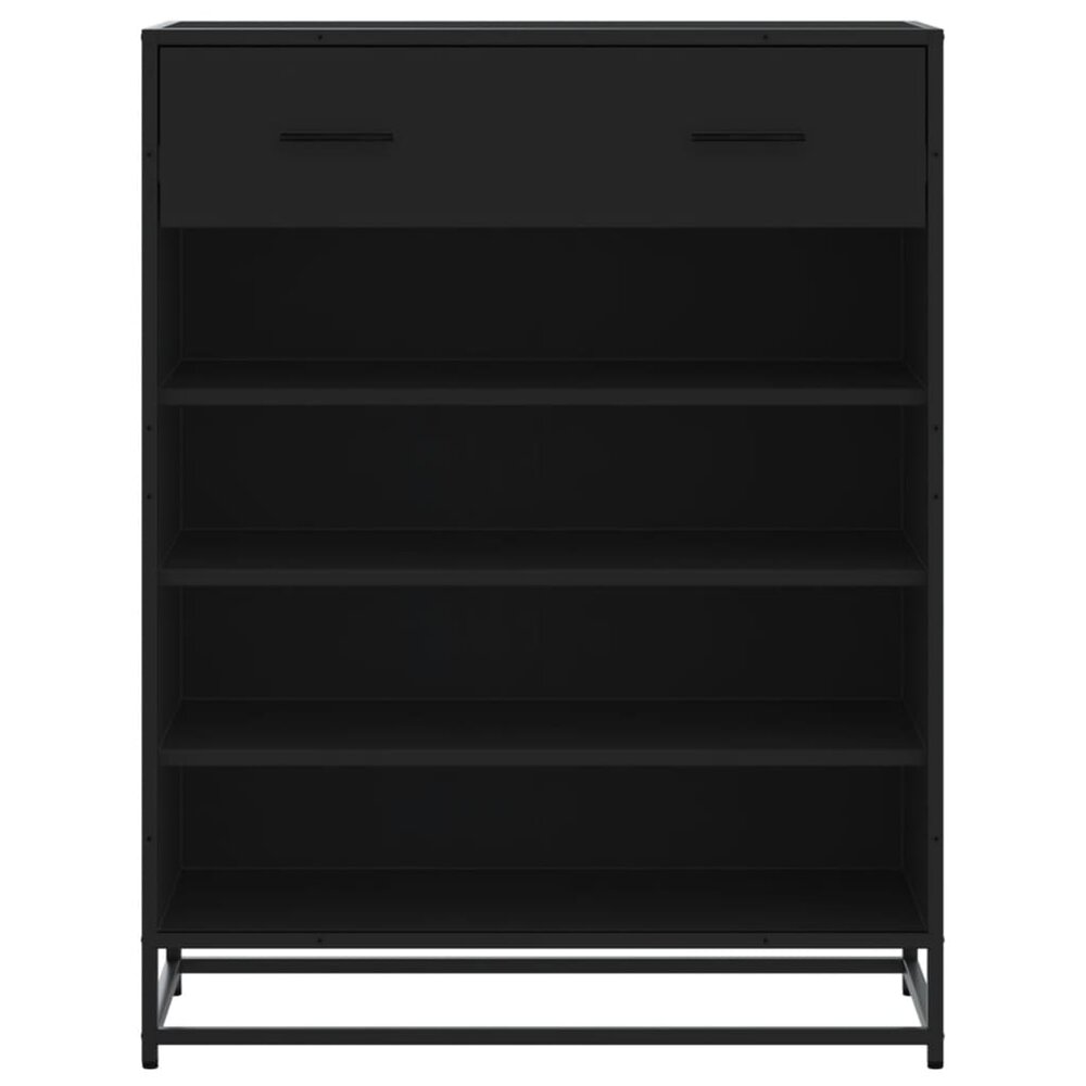 Schoenenkast 75x38x97,5 cm hout en metaal zwart