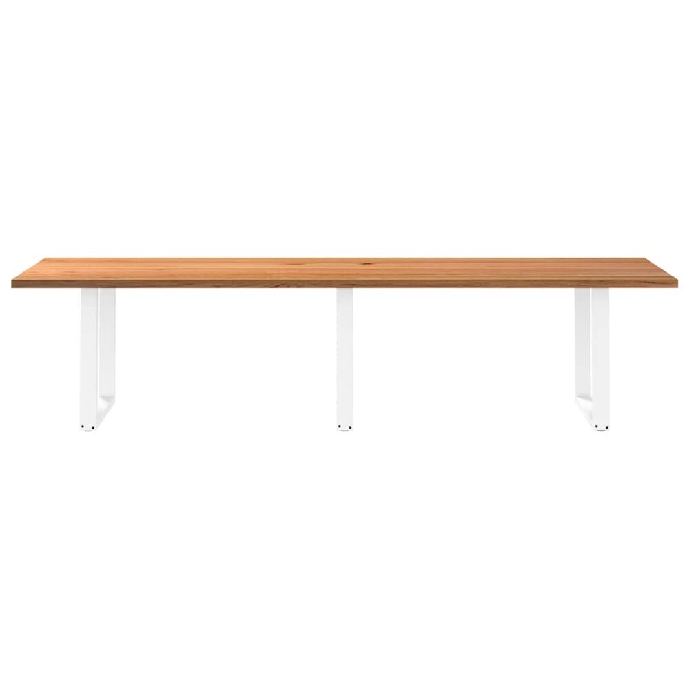 Eettafel Living 320x90x74 cm massief eikenhout bruin met witte poten