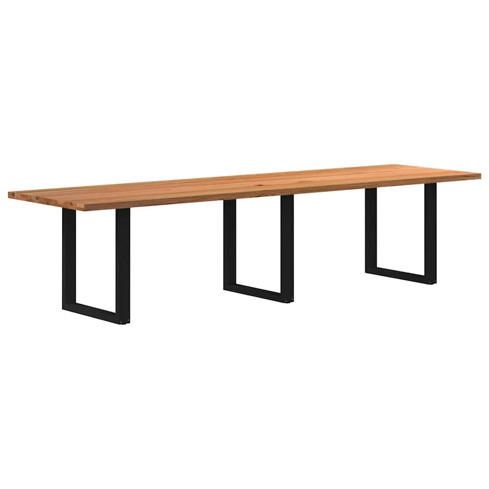 Eettafel Living rechthoekig 320x90x74 cm massief eikenhout lichtbruin