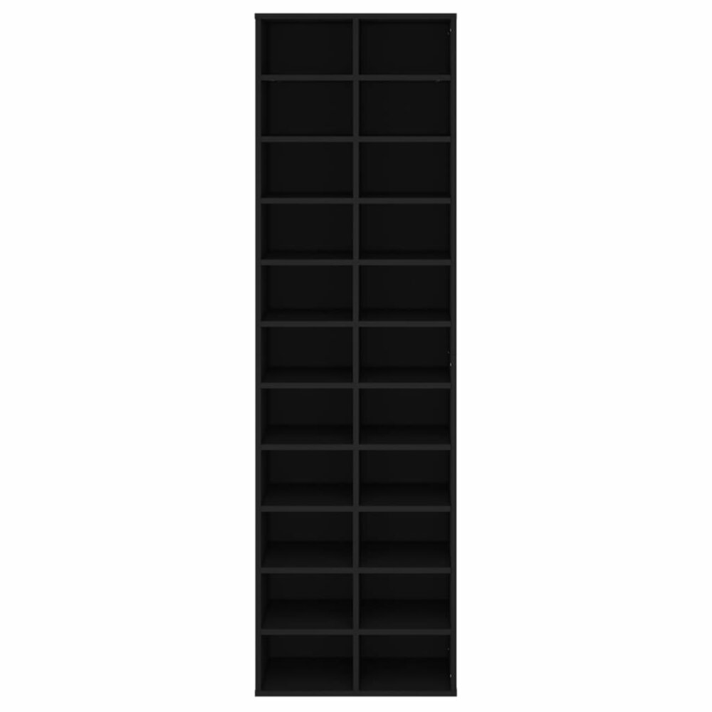 Schoenenkast met veel ruimte 54x34x183 cm hout zwart