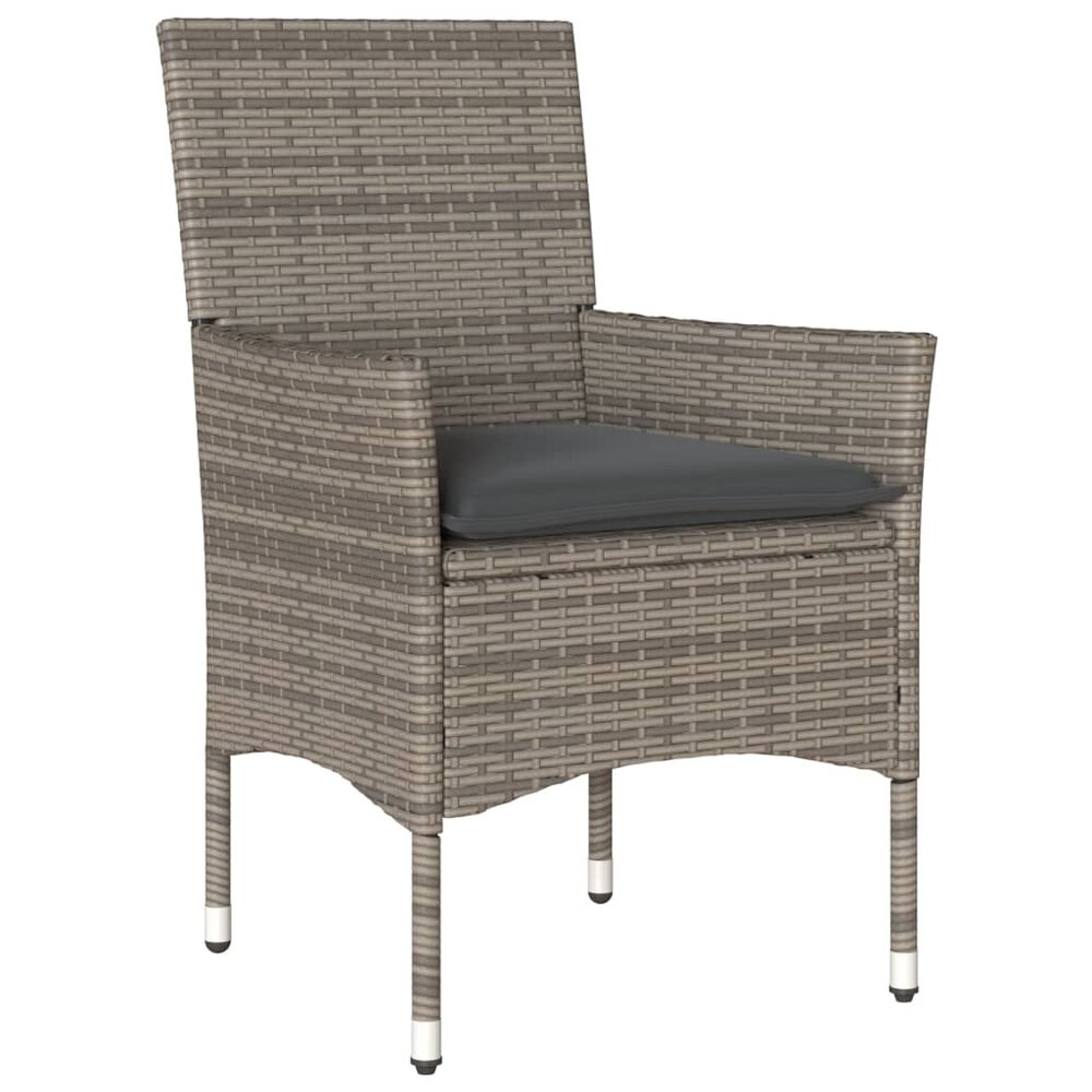 5-delige Tuinset Anthem met kussens poly rattan en glas grijs