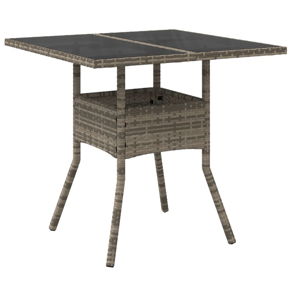 5-delige Tuinset Anthem met kussens poly rattan en glas grijs
