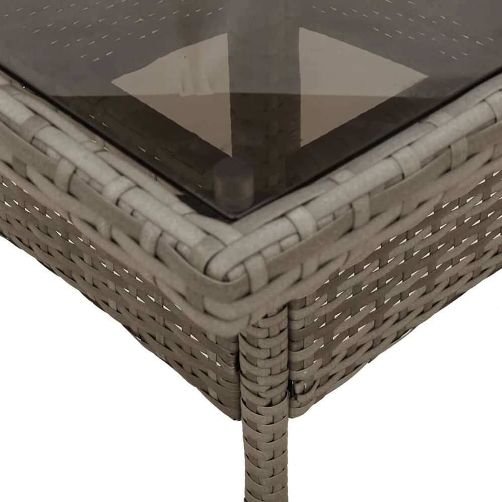 5-delige Tuinset Anthem met kussens poly rattan en glas grijs