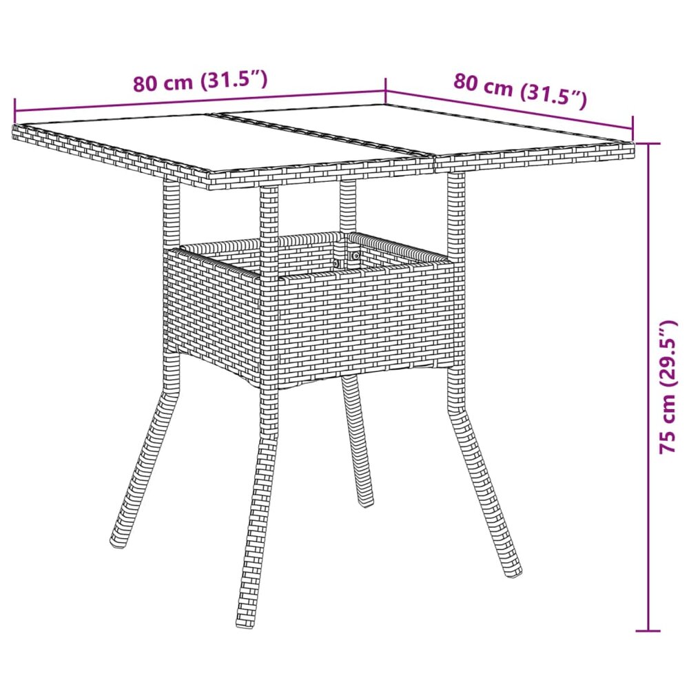 5-delige Tuinset Anthem met kussens poly rattan en glas grijs
