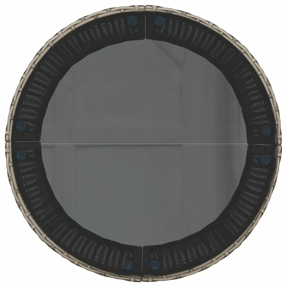 Tuinbank Maxima met tafel en kussens rond poly rattan grijs