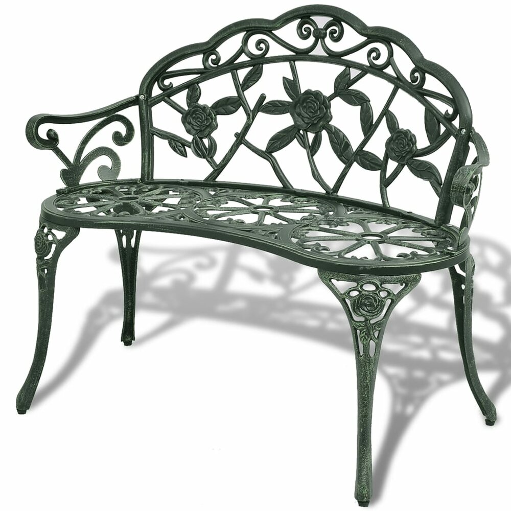 Tuinbank Rococo 100 cm gietaluminium groen