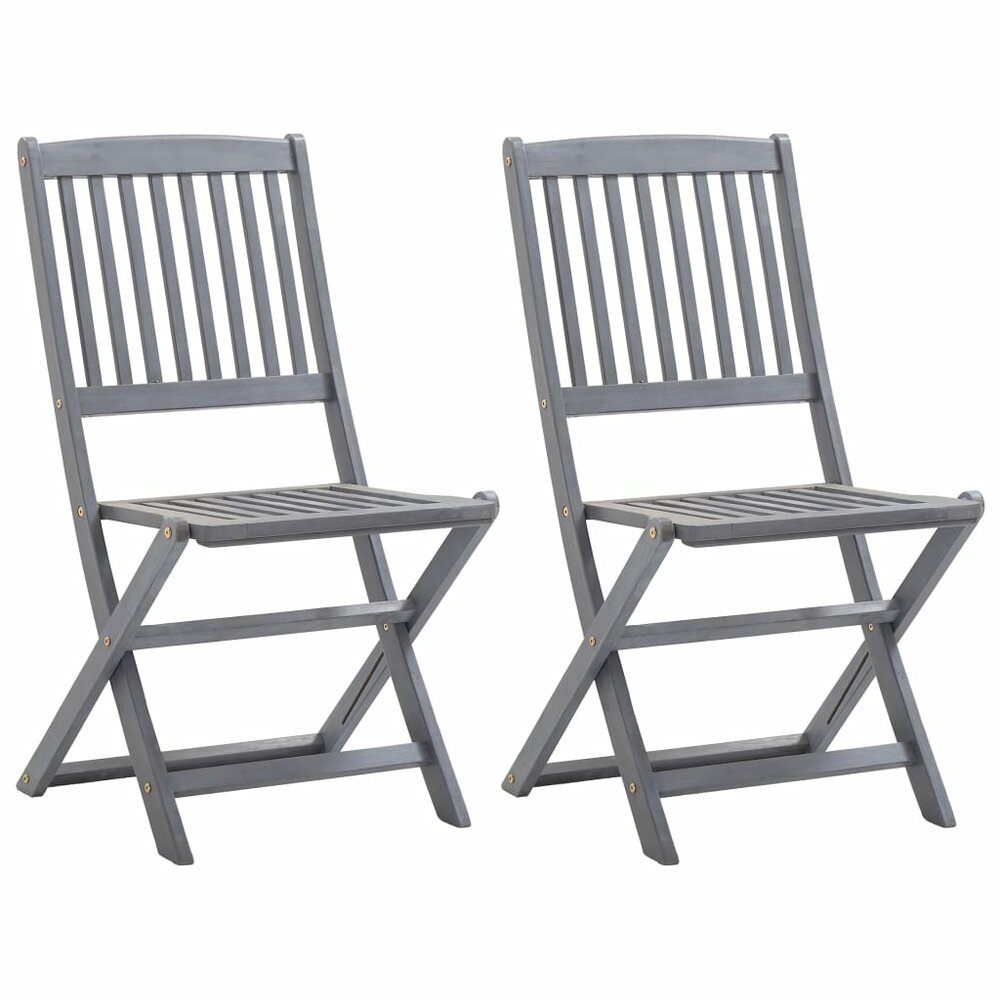 Tuinstoelen Patrick inklapbaar SET 2 st massief acaciahout