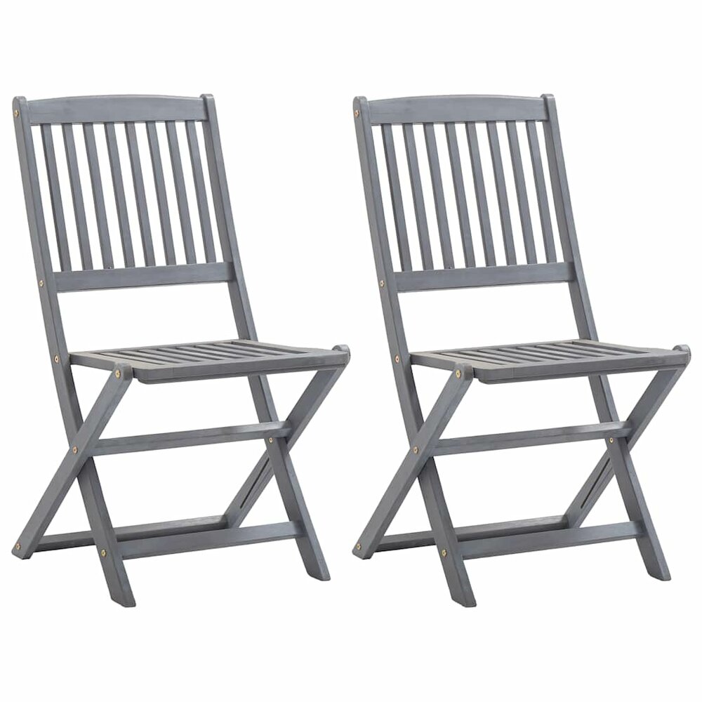 Tuinstoelen Patrick SET 2 st inklapbaar met kussens massief acaciahout