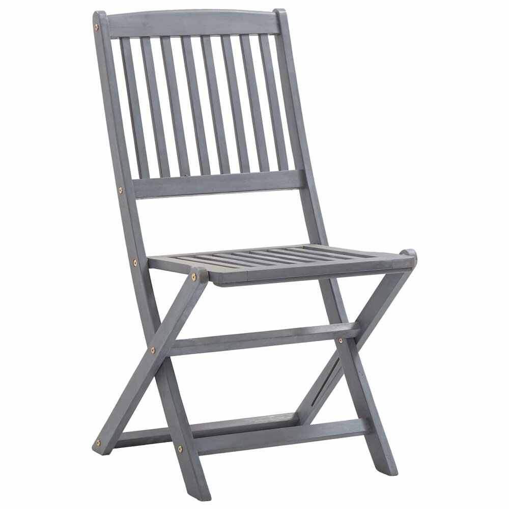 Tuinstoelen Fox SET 2 st inklapbaar met kussens acaciahout grijs