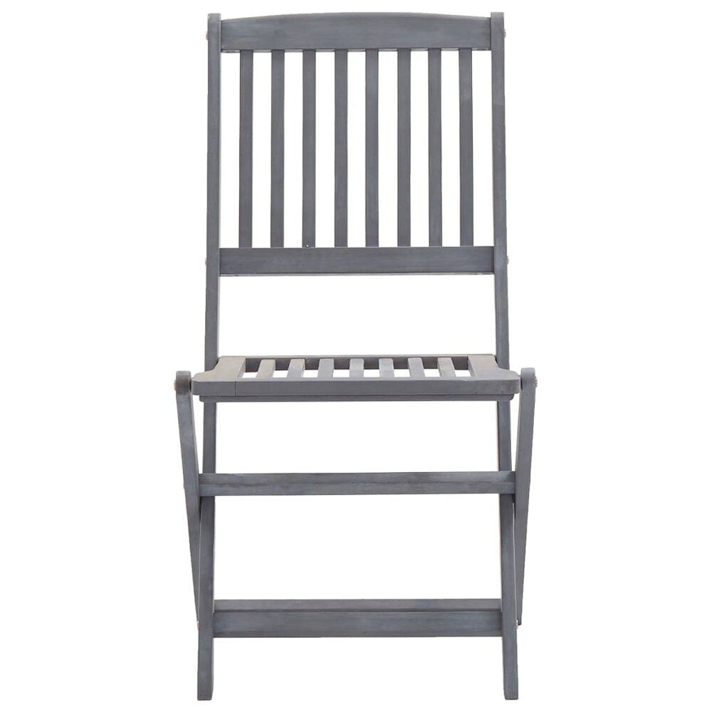 Tuinstoelen Fox SET 2 st inklapbaar met kussens acaciahout grijs