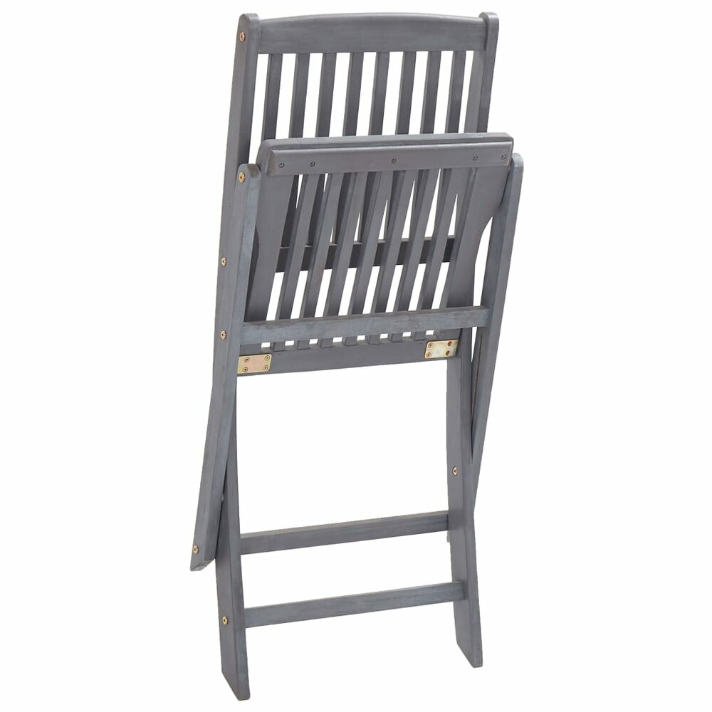 Tuinstoelen Fox SET 2 st inklapbaar met kussens acaciahout grijs