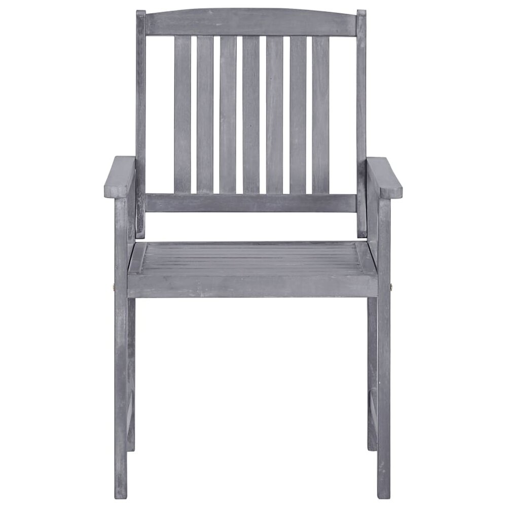 Tuinstoelen Francis SET 4 st massief acaciahout grijs