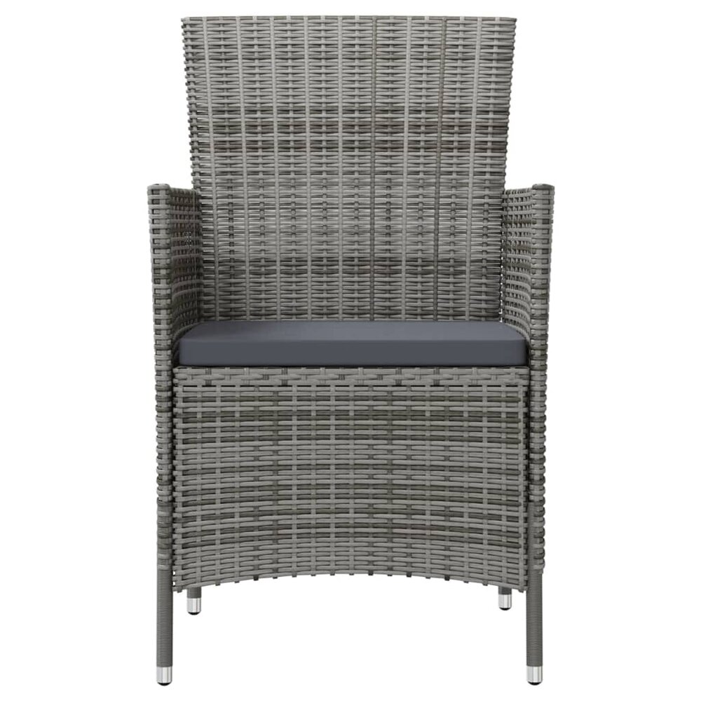 Tuinstoelen Ciska SET 2 st met kussens poly rattan grijs