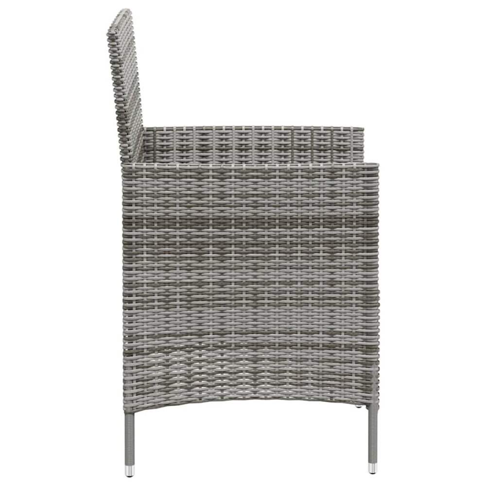 Tuinstoelen Ciska SET 2 st met kussens poly rattan grijs