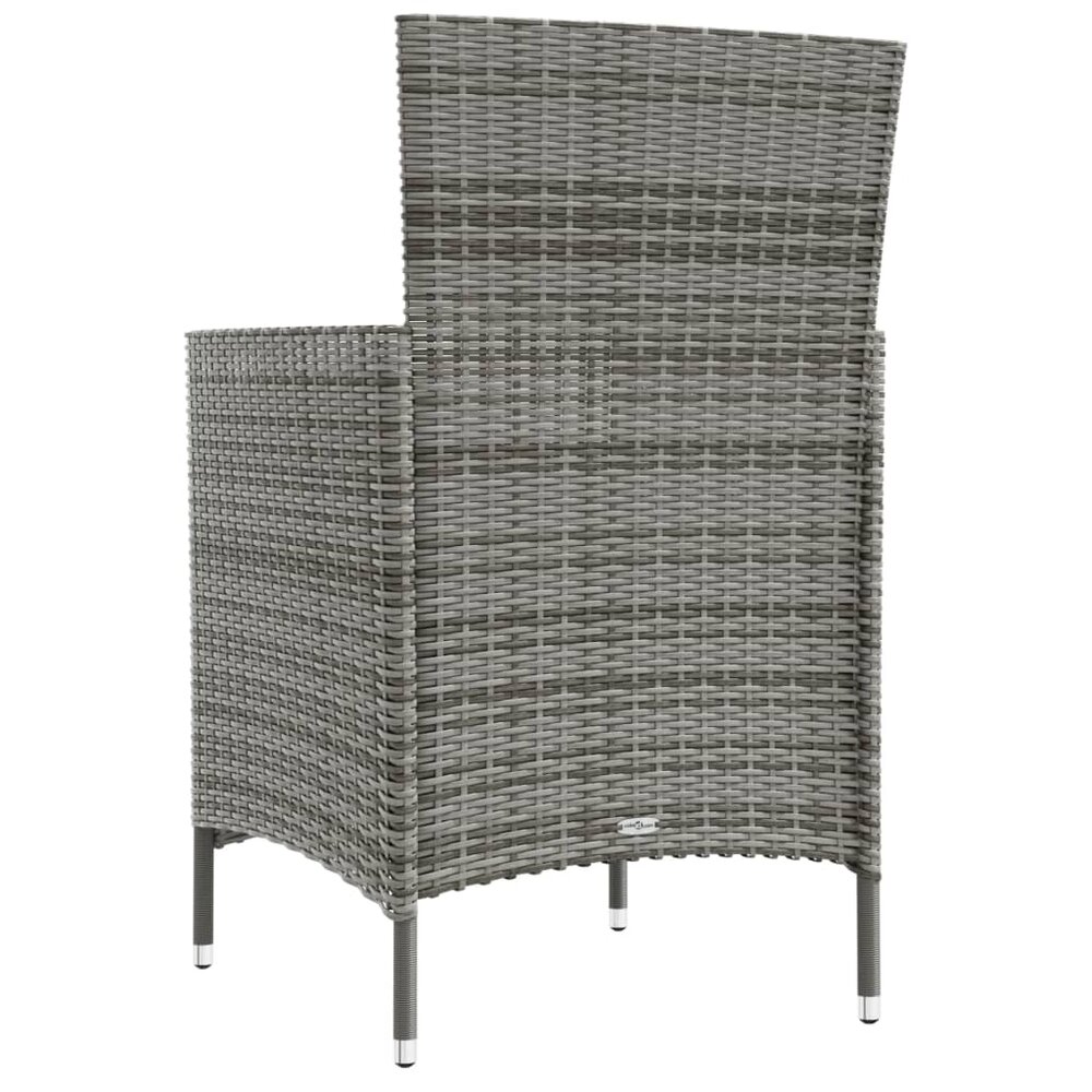 Tuinstoelen Ciska SET 2 st met kussens poly rattan grijs