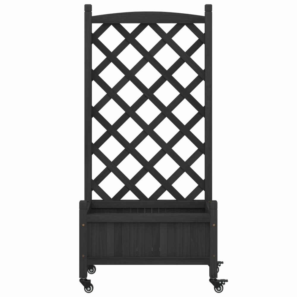 Zeer decoratieve maar toch strakke plantenbak met latwerk voor klimplanten - verrijdbaar met wielen