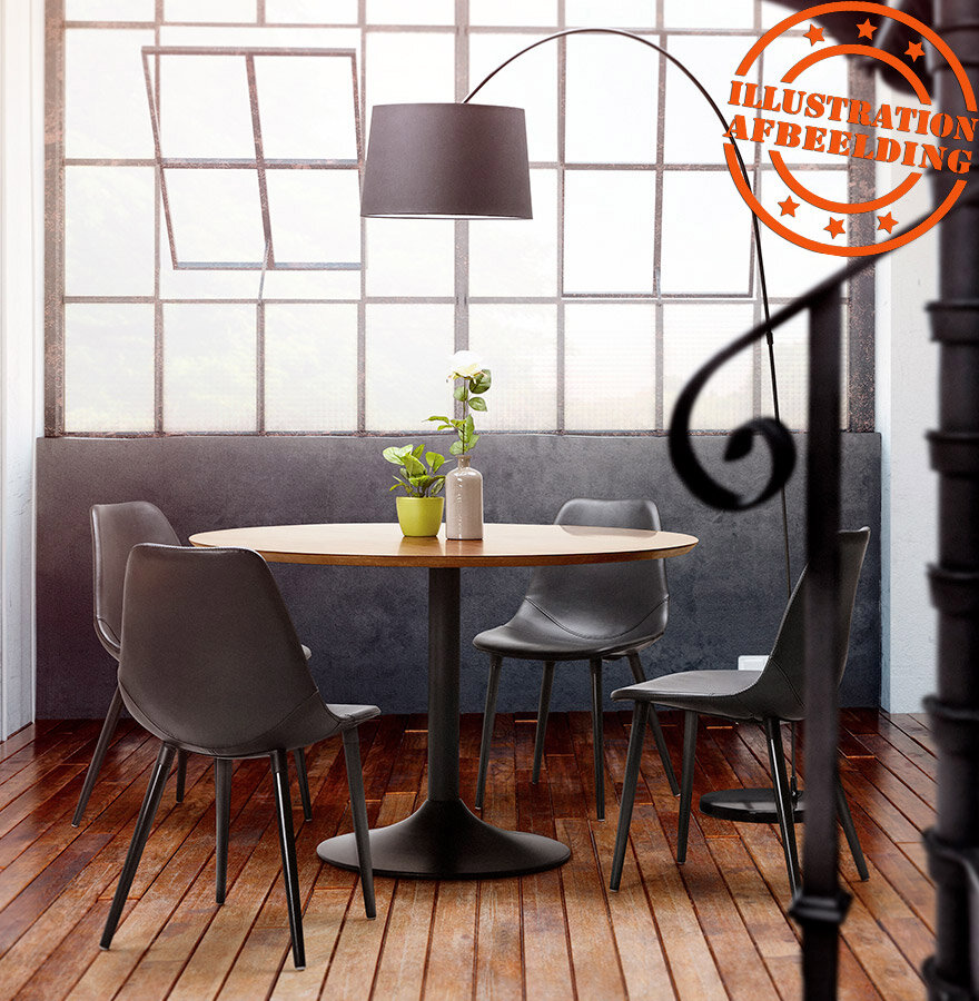 Eettafel Chef Met Zwarte Essenhouten Afwerking - rond &Oslash; 120 Cm