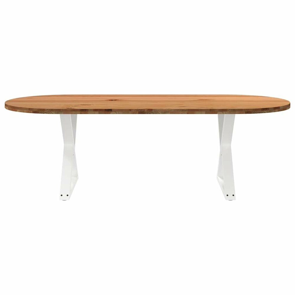 Eettafel Ventou 240x100x74 cm ovaal massief eikenhout lichtbruin
