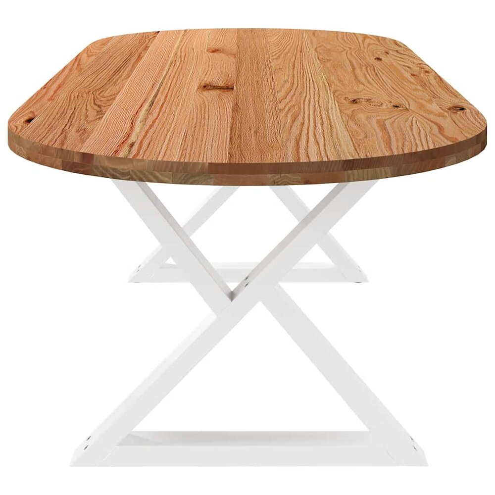 Eettafel Ventou 240x100x74 cm ovaal massief eikenhout lichtbruin