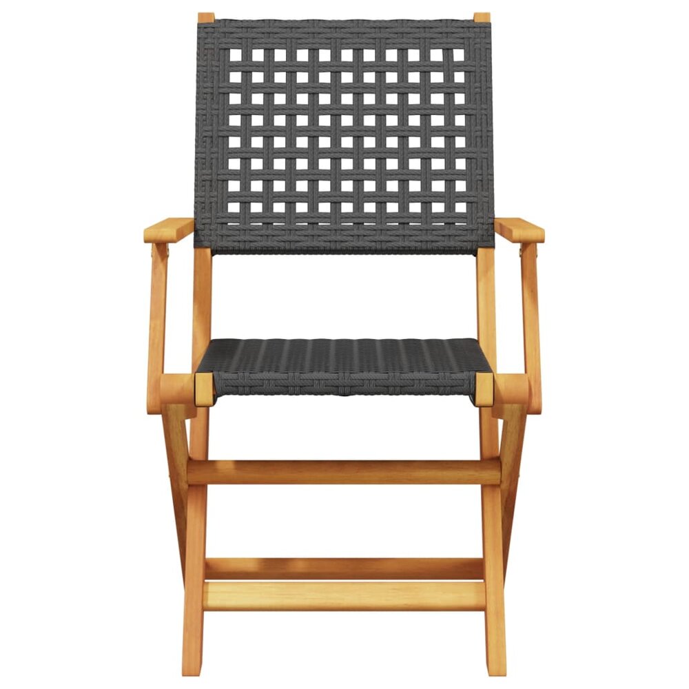 5-delige Tuinset Parijs poly rattan en massief hout zwart