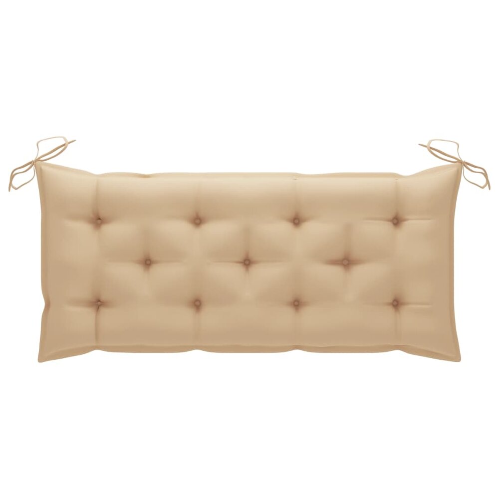 Tuinbank Guru met beige kussen 120 cm bamboe