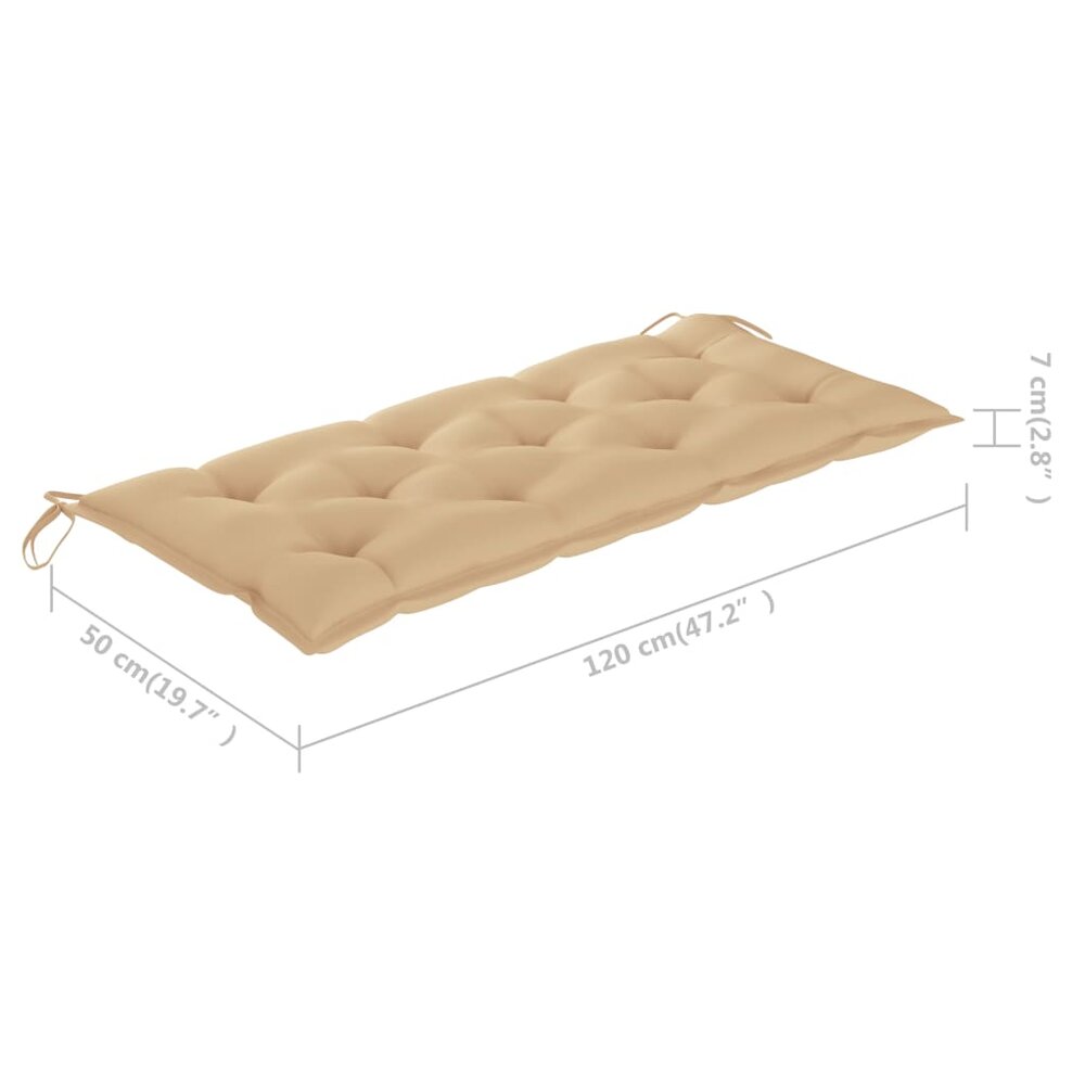 Tuinbank Guru met beige kussen 120 cm bamboe