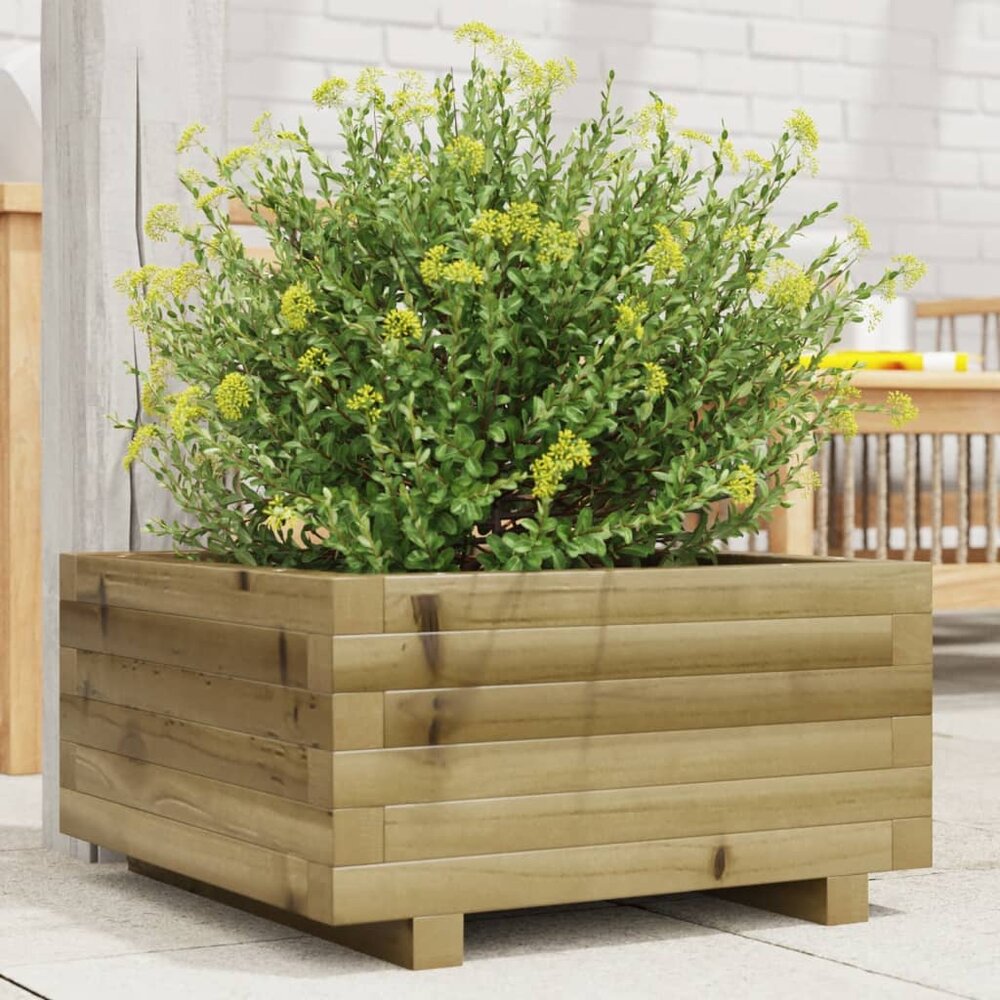 Plantenbak vierkant 50x50x26,5 cm ge&iuml;mpregneerd grenenhout