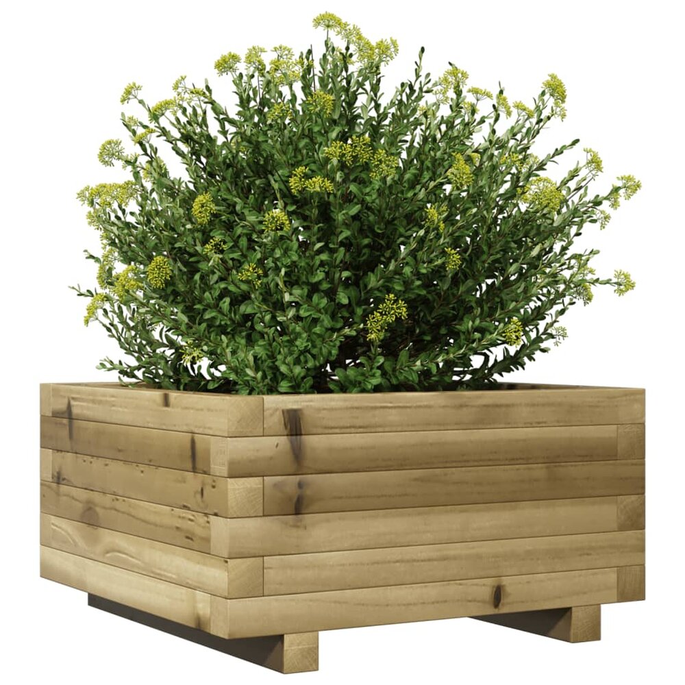 Plantenbak vierkant 50x50x26,5 cm ge&iuml;mpregneerd grenenhout