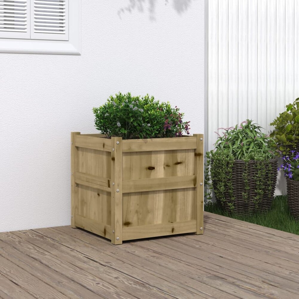Plantenbak Ami 50x50x50 cm ge&iuml;mpregneerd grenenhout