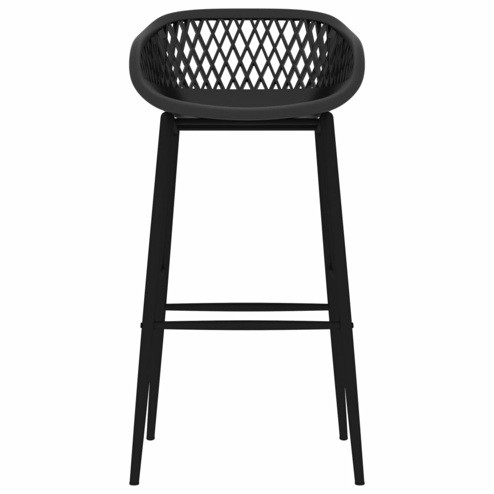 5-delige Barset Els zwart - 4 krukken met 1 tafel