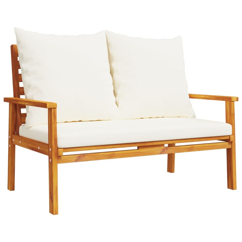 Loungeset Morshi bank met kussens en salontafel massief acaciahout